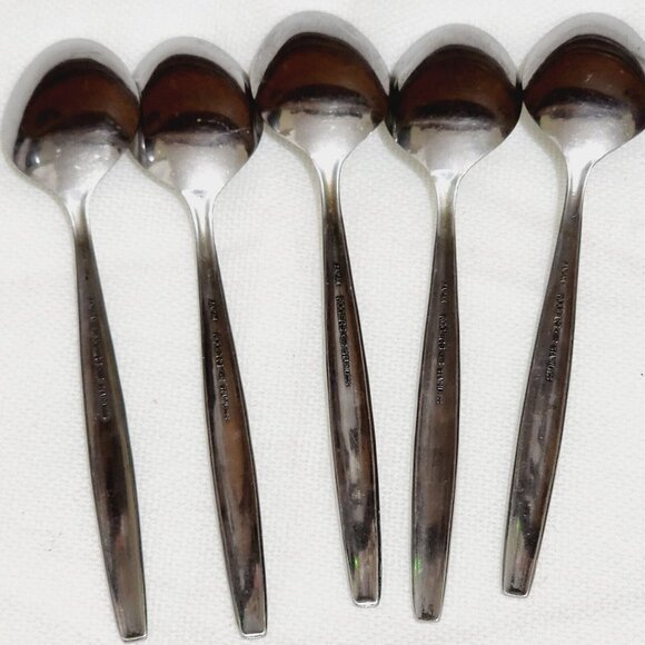 5 Stanley Roberts Rogers Stainless La Spana Teaspoon Spoons floral MCM flatware - Picture 5 of 11